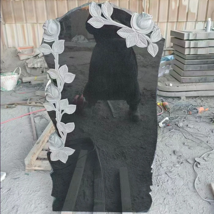 carved rose headstone
